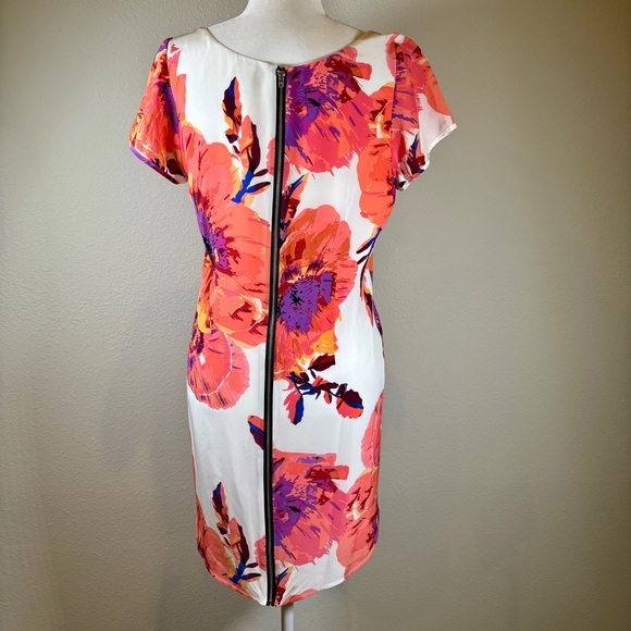 Yumi Kim Multicolor Floral Silk Dress Size Large - Picture 3 of 6